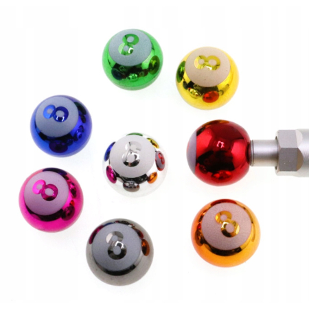 Czapki kapturki na zawory przeciwpyłowe wentyle kule bilardowe 8 zielone