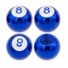 Czapki do opon kapturki na zawory wentyle kule bilardowe 8 niebieskie