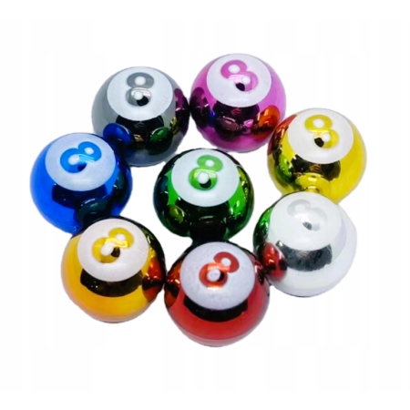 Czapki do opon kapturki na zawory wentyle kule bilardowe 8 niebieskie