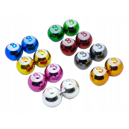 Czapki do opon kapturki na zawory wentyle kule bilardowe 8 niebieskie