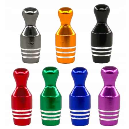 Nakrętki na wentyle czapki do opon kapturki na zawory kręgle czarne