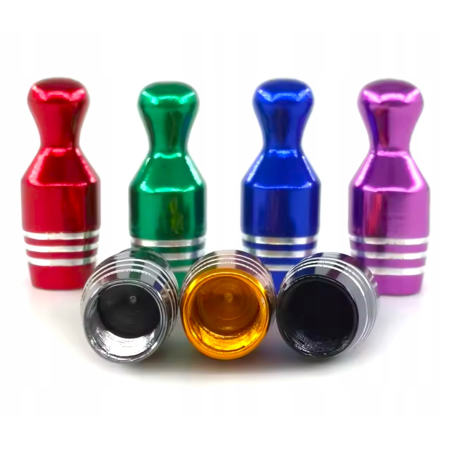 Nakrętki na wentyle czapki do opon kapturki na zawory kręgle czarne