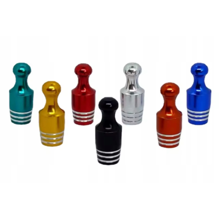 Nakrętki na wentyle czapki do opon kapturki na zawory kręgle niebieskie