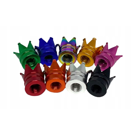 Nakrętki na wentyle czapki opon kapturki na zawory korona aluminiowa gold