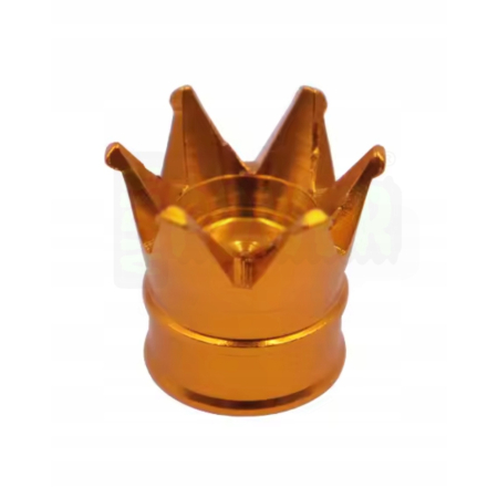 Nakrętki na wentyle czapki opon kapturki na zawory korona aluminiowa gold