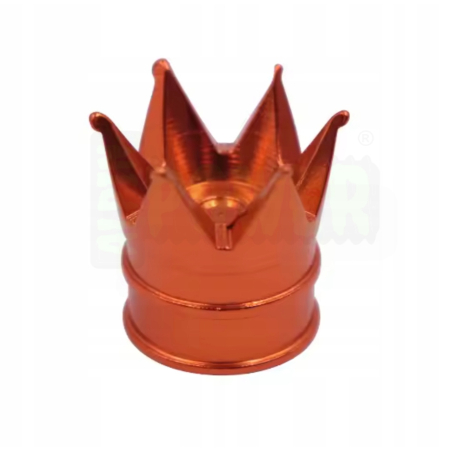 Nakrętki na wentyle czapki opon kapturki na zawory korona aluminiowa orange