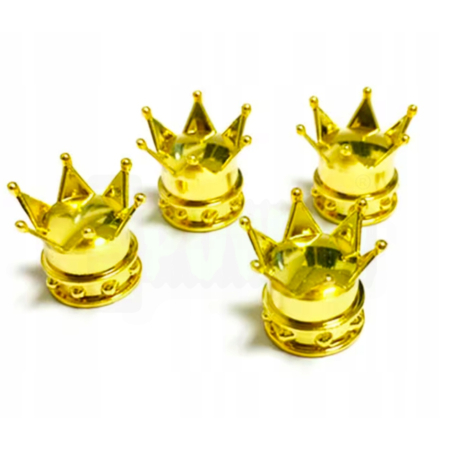 Czapki do opon korona kapturki na zawory przeciwpyłowe wentyle korona złote