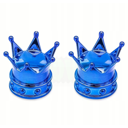 Czapki do opon kapturki na zawory przeciwpyłowe wentyle korona niebieskie