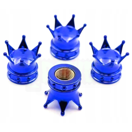 Czapki do opon kapturki na zawory przeciwpyłowe wentyle korona niebieskie