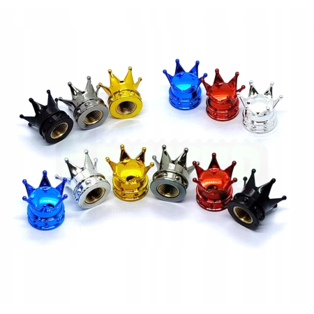 Czapki opon korona kapturki na zawory przeciwpyłowe wentyle korona czarne