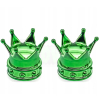 Czapki opon korona kapturki na zawory przeciwpyłowe wentyle korona zielone