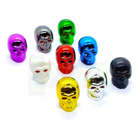 Czapki do opon kapturki na zawory przeciwpyłowe wentyle czaszka niebieskie