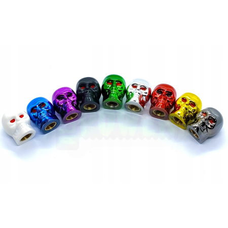 Nakrętki na wentyle czaszka czapki opon kapturki na zawory czaszka szare