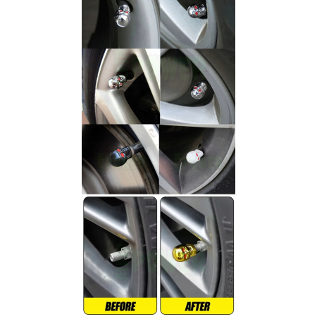 Nakrętki na wentyle czaszka czapki opon kapturki na zawory czaszka szare