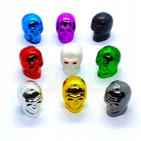 Czapki kapturki na zawory przeciwpyłowe czaszka wentyle czaszka białe