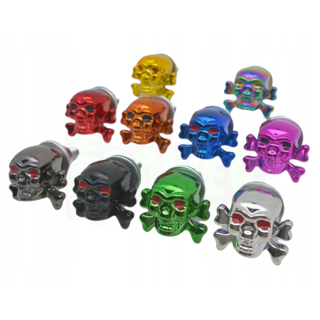 Czapki do opon czaszka kapturki na zawory wentyle czaszka i kości czerwone