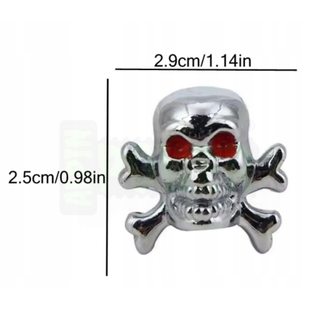 Czapki opon kapturki na zawory przeciwpyłowe wentyle czaszka i kości czarne