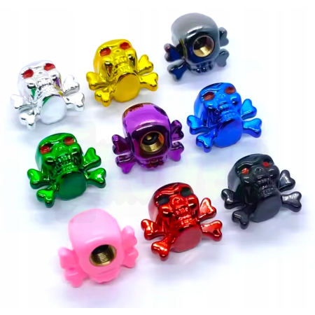 Czapki opon czaszka kapturki na zawory wentyle czaszka i kości zielone