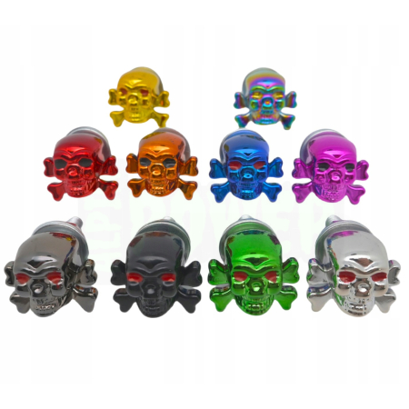 Czapki opon czaszka kapturki na zawory wentyle czaszka i kości zielone