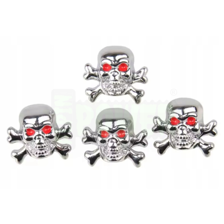 Czapki opon czaszka kapturki na zawory wentyle czaszka i kości srebrne