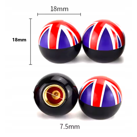 Czapki opon kapturki na zawory flaga uk wentyle flaga wielkiej brytanii