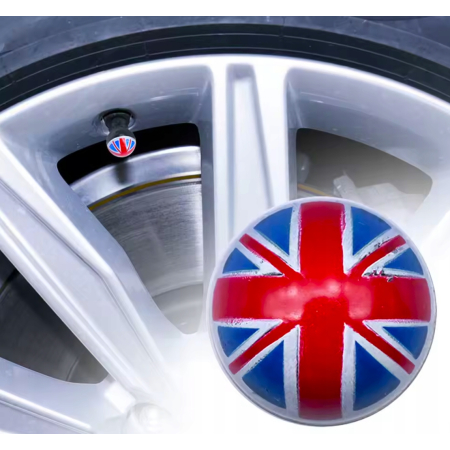 Czapki opon kapturki na zawory flaga uk wentyle flaga wielkiej brytanii