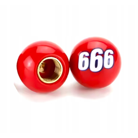 Czapki do opon kapturki na zawory przeciwpyłowe wentyle 666 czerwone