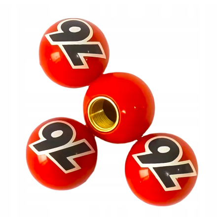 Czapki do opon 76 kapturki na zawory przeciwpyłowe 76 wentyle 76 czerwone
