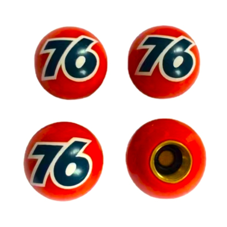 Czapki do opon 76 kapturki na zawory przeciwpyłowe 76 wentyle 76 czerwone