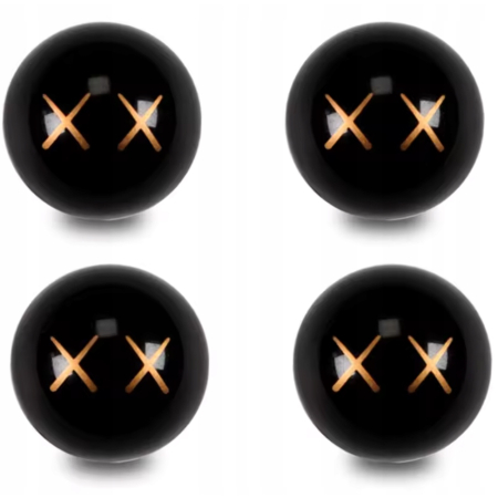 Czapki opon samochod kapturki na zawory przeciwpyłowe wentyle smile czarne