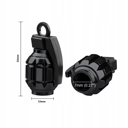 Nakrętki na wentyle samochodowe czapki kapturki aluminiowe granaty zielone