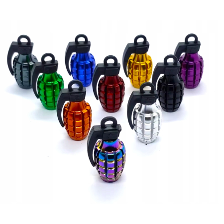 Nakrętki na wentyle samochodowe czapki kapturki aluminiowe granaty szare