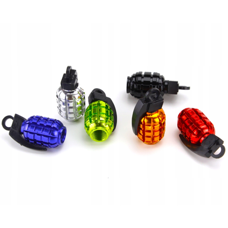 Nakrętki na wentyle samochodowe czapki kapturki aluminiowe granaty czerwone