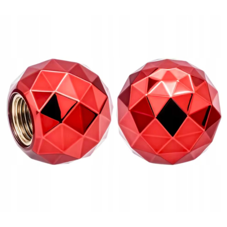 Czapki do opon kapturki na zawory przeciwpyłowe wentyle kula disco czerwone