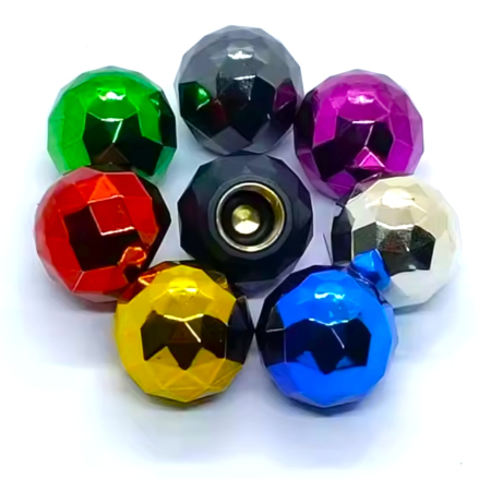 Czapki do opon rowerowe kapturki na zawory przeciwpyłowe kula disco złote