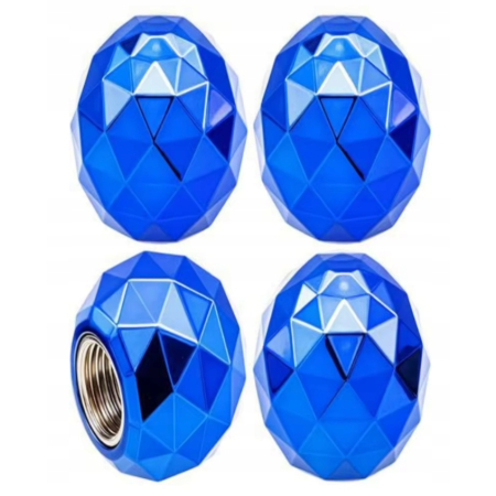 Czapki opon kapturki na zawory samochodowe wentyle kula disco niebieskie