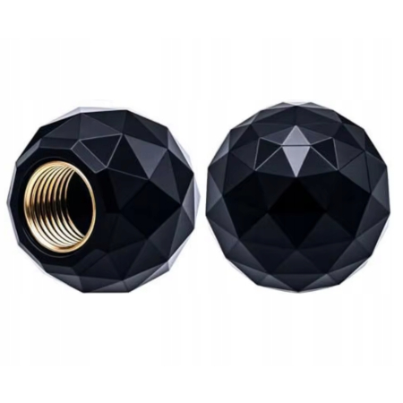 Czapki opon kapturki na zawory samochodowe wentyle kula disco czarne