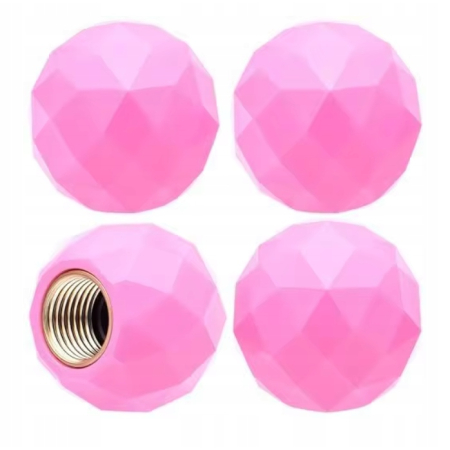 Czapki opon kapturki na zawory przeciwpyłowe wentyle kula disco różowe