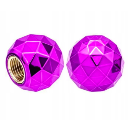 Czapki do opon kapturki na zawory wentyle samochodowe kula disco fioletowe