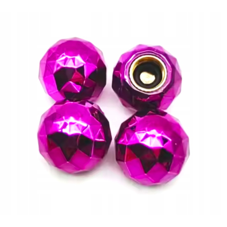 Czapki do opon kapturki na zawory wentyle samochodowe kula disco fioletowe