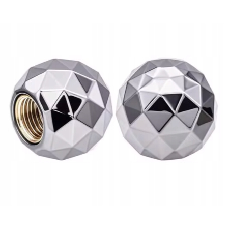 Czapki opon kapturki na zawory przeciwpyłowe wentyle kula disco srebrne